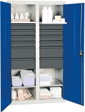 WERKZEUGSCHRANK S3000 RAL 7035/5010 MITTELTRENNWAND 12 SC4 WANNENBÖD 3004574