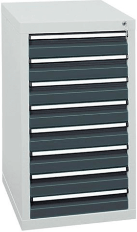 SCHUBLADENSCHRANK STS 410 RAL 7035/7016 8X100MM 7101171