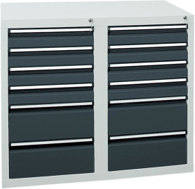 SCHUBLADENSCHRANK STS 410 RAL 7035/7016 8X100MM, 4X200MM 7102671