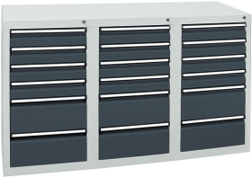 SCHUBLADENSCHRANK STS 410 RAL 7035/7016 12X100MM, 6X200MM 7103571