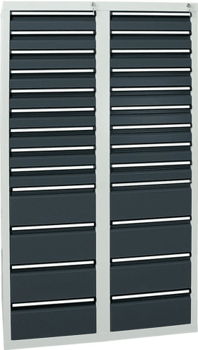 SCHUBLADENSCHRANK STS 410 RAL 7035/7016 18X100MM, 8X200MM 7104871