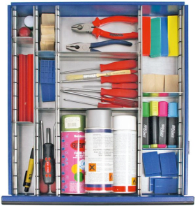 EINTEILUNGSSET 1 FÜR SCHUBLADE H100MM VERZINKT 12-TEILIG 7001112