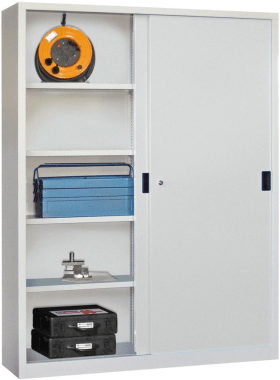 SCHWERLAST-SCHIEBETÜRENSCHRANK 2000X500X 1000MM R7035 4 BÖD. VZ 30330-200-500-735