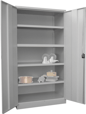 SCHWERLASTSCHRANK 1040X630X1950MM RAL 7035 4 BÖDEN 36362-104-001-735