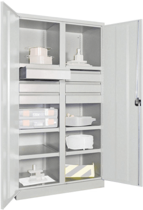 SCHWERLASTSCHRANK M.TÜR. 1040X630X1950MM R7035 6 FB SL 6 36363-104-003-735