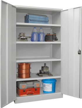 SCHWERLASTSCHRANK 1040X630X1950MM RAL RAL 7035 4 BÖDEN 36365-104-001-735