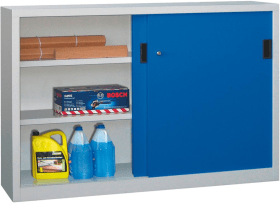 SCHWERLAST-SCHIEBETÜRENSCHRANK 1500X400X 1000MM R7035/5012 30330-150-400-735512