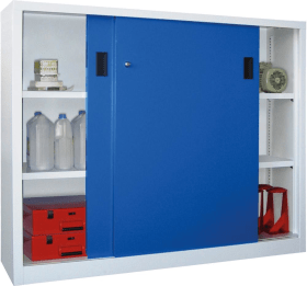 SCHWERLAST-SCHIEBETÜRENSCHRANK 1500X400X 1200MM R7035/5012 30331-150-400-735512