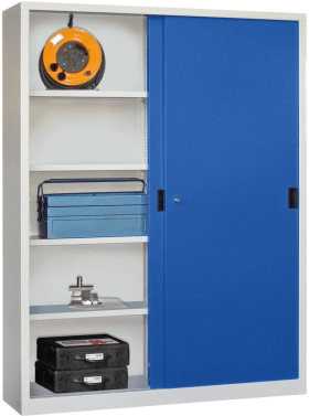 SCHWERLAST-SCHIEBETÜRENSCHRANK 1500X400X 1950MM R7035/5012 30332-150-401-735512