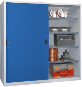 SCHWERLAST-SCHIEBETÜRENSCHRANK 2000X600X 1950MM R7035/5012 30332-200-600-735512