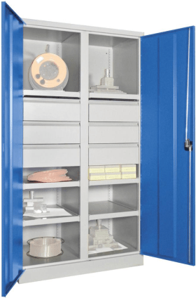 SCHWERLASTSCHRANK M.TÜR. 1040X630X1950MM R7035/5012 6 FB SL6 36363-104-002-735512