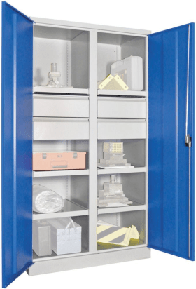 SCHWERLASTSCHRANK M.TÜR. 1040X630X1950MM R7035/5012 6 FB SL 436363-104-007-735512