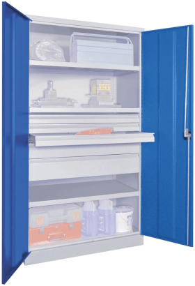 SCHWERLASTSCHRANK 1040X630X1950MM RAL 7035/5012 3 FB SL 4 36365-104-006-735512