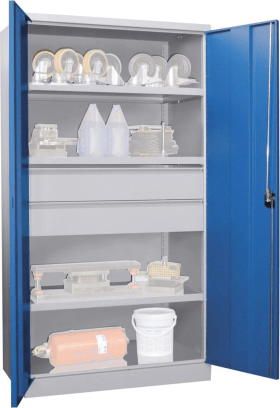 SCHWERLASTSCHRANK 1040X630X1950MM RAL 7035/5012 3 FB SL 2 36365-104-007-735512