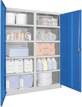 GROSSRAUM-SCHWERLASTSCHRANK 1470X630X 1950MM RAL7035/5012 36367-147-024-735512