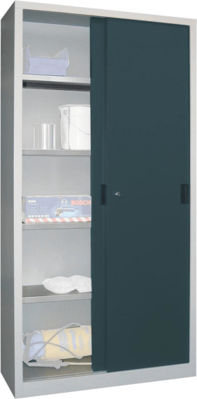 SCHIEBETÜRENSCHRANK 1000X500X1950MM RAL 7035/7016 4 BÖD. VZ 30302-100-500-735716