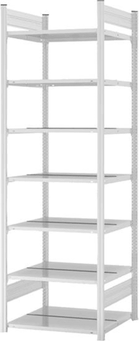 GRUNDREGAL ZERLEGT HKG 23607 DA 7 BÖDEN 2350X600X750MM LICHTGRAU HKG23607DA