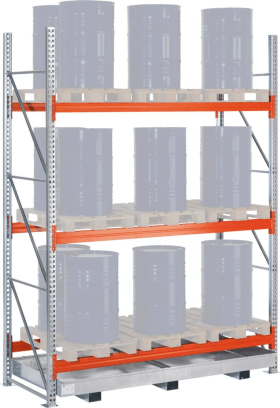 META Palettenregal Grundfeld B1970xT1100xH3800 3 Ebenen 