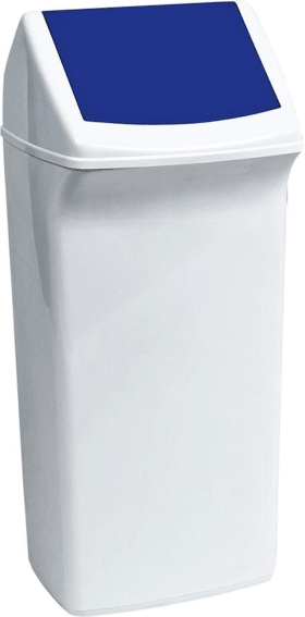 ABFALL- U. WERTSTOFFSAMMLER 40L WEISS M. BLAUEM SCHWINGDECKEL VEH2012036