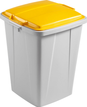 ABFALL- U. WERTSTOFFSAMMLER 90L GRAU M. GELBEM DECKEL VEH2012030