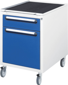 Rau Roll-Container B480xT600xH690mm RAL 7035/5010 2 Schubladen