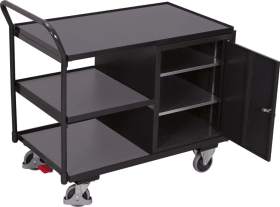TISCHWAGEN 250KG 1125X625X1010MM RAL7035 /7016 1SCHRANK 3LADEFLÄCHE SW-600.603/AG