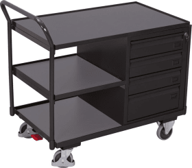 TISCHWAGEN 250KG 1125X625X1010MM RAL7035 /7016 4SCHUBLADE 3LADEFLÄC SW-600.605/AG