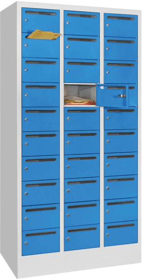 Pavoy Verteilerschank, 30 Fächer, 300 mm Abteil, RAL 7035/5012