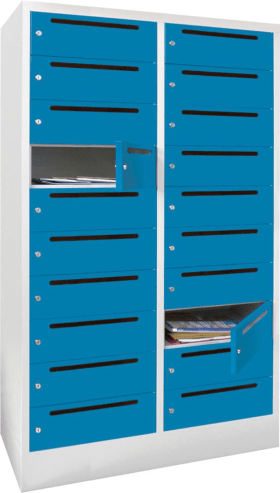 Pavoy Verteilerschank, 20 Fächer, 400 mm Abteil, RAL 7035/5012