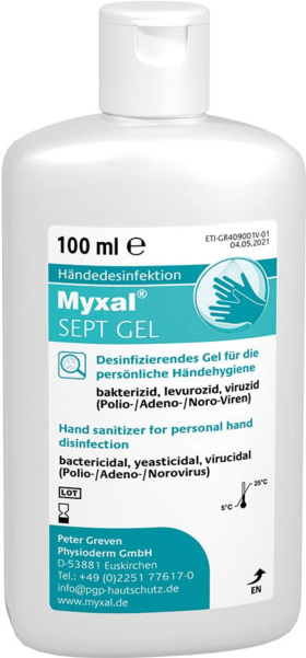 HÄNDEDESINFEKTION MYXAL SEPT GEL, 100 ML FLASCHE 4260029171778