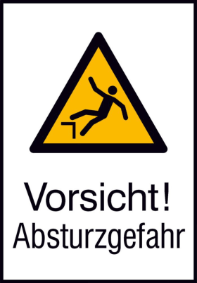 WARNSCHILD ALUMINIUM B262XH371MM VORSICHT ABSTURZGEFAHR 4044589367990