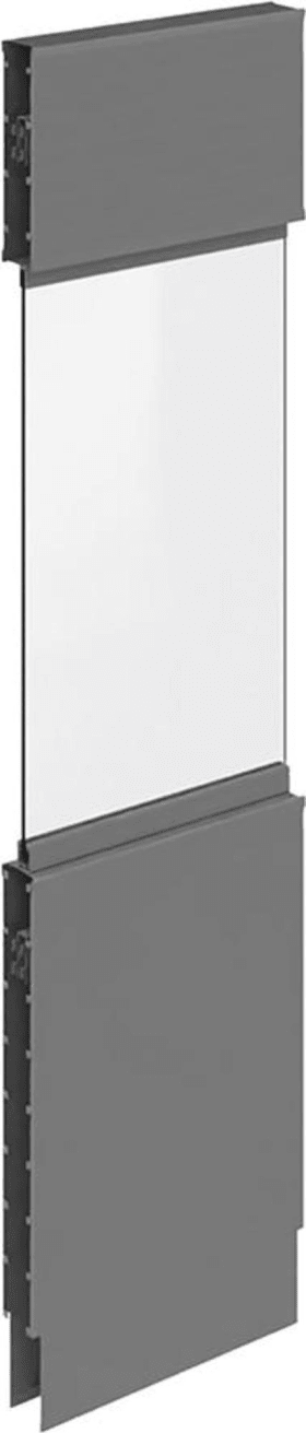 AKUSTIKGLASWANDELEMENT 625X2500MM RAL 7037 MIT FENSTER PA720610-2317
