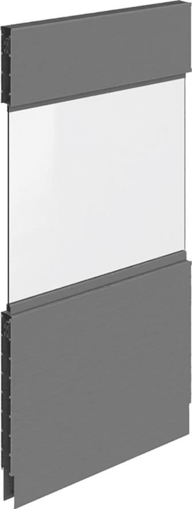 AKUSTIKGLASWANDELEMENT 1250X2500MM RAL 7037 MIT FENSTER PA721010-2317