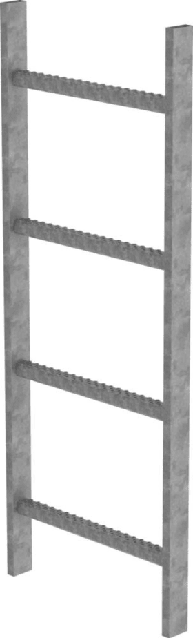 SCHACHTLEITER 4 SPROSSEN L 1,12M B440MM LW 300MM STAHL VERZINKT 61004