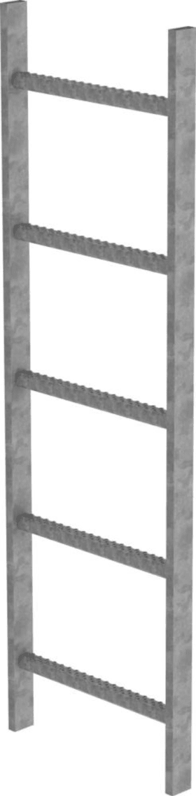 SCHACHTLEITER 5 SPROSSEN L 1,40M B440MM LW 300MM STAHL VERZINKT 61005