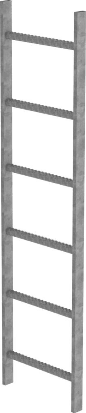 SCHACHTLEITER 6 SPROSSEN L 1,68M B440MM LW 300MM STAHL VERZINKT 61006