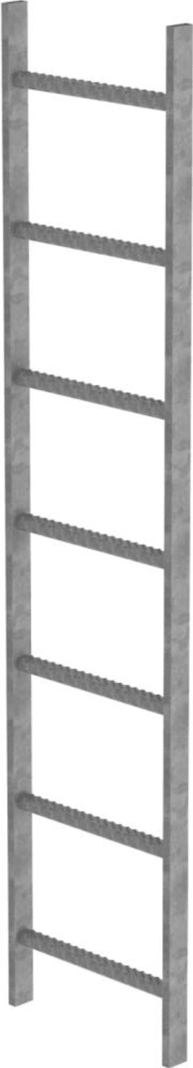 SCHACHTLEITER 7 SPROSSEN L 1,96M B440MM LW 300MM STAHL VERZINKT 61007