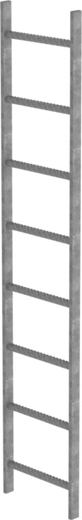 SCHACHTLEITER 8 SPROSSEN L 2,24M B440MM LW 300MM STAHL VERZINKT 61008