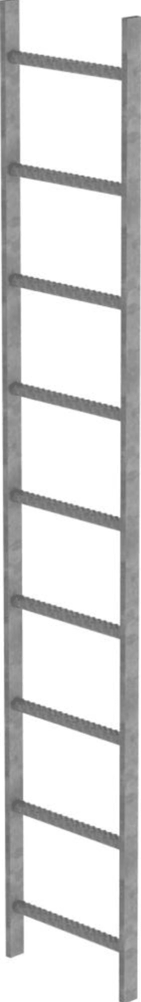 SCHACHTLEITER 9 SPROSSEN L 2,52M B440MM LW 300MM STAHL VERZINKT 61009