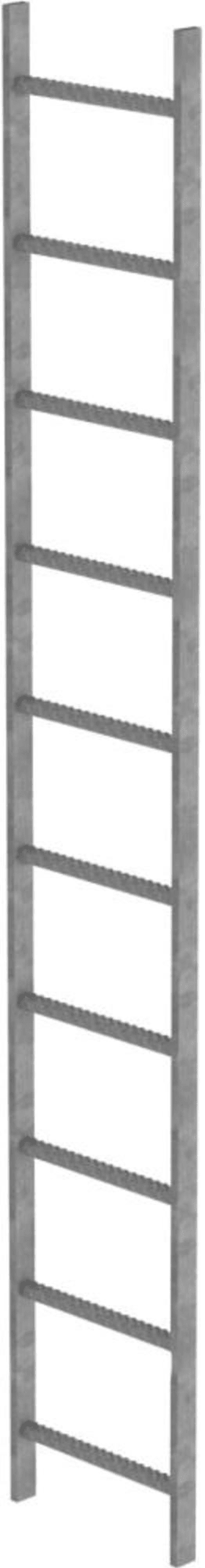 SCHACHTLEITER 10 SPROSSEN L 2,80M B440MM LW 300MM STAHL VERZINKT 61010