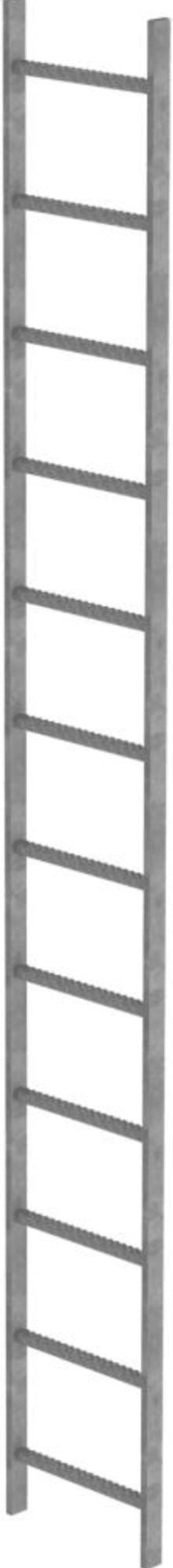 SCHACHTLEITER 12 SPROSSEN L 3,36M B440MM LW 300MM STAHL VERZINKT 61012