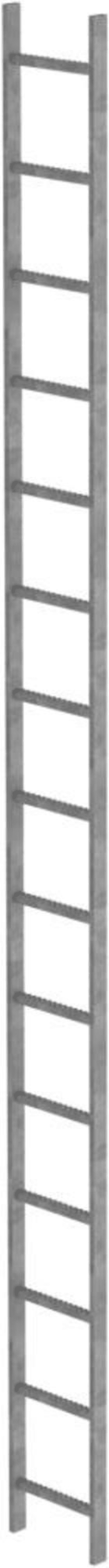 SCHACHTLEITER 15 SPROSSEN L 4,20M B440MM LW 300MM STAHL VERZINKT 61015
