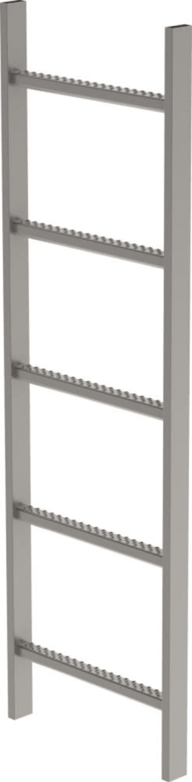 SCHACHTLEITER 5 SPROSSEN L 1,40M B440MM LW 300MM EDELSTAHL V4A 63005