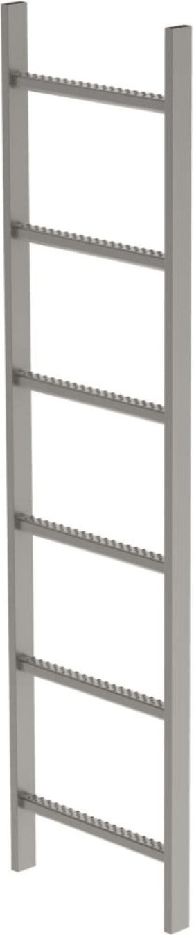 SCHACHTLEITER 6 SPROSSEN L 1,68M B440MM LW 300MM EDELSTAHL V4A 63006