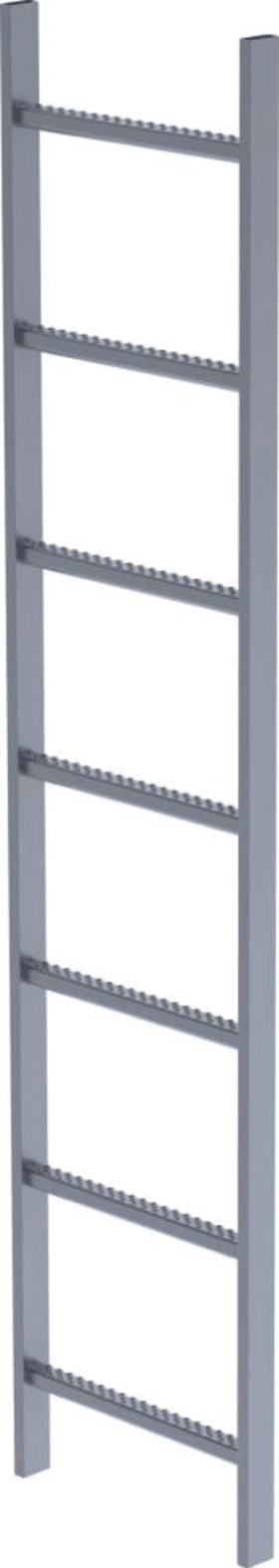 SCHACHTLEITER 7 SPROSSEN L 1,96M B440MM LW 300MM EDELSTAHL V4A 63007