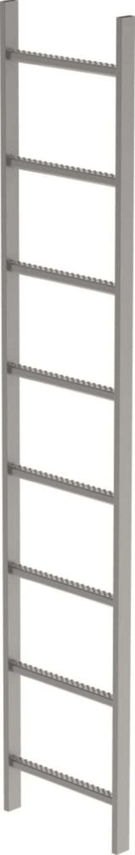 SCHACHTLEITER 8 SPROSSEN L 2,24M B440MM LW 300MM EDELSTAHL V4A 63008