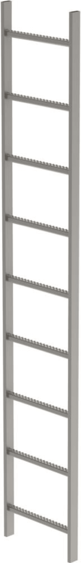 SCHACHTLEITER 9 SPROSSEN L 2,52M B440MM LW 300MM EDELSTAHL V4A 63009