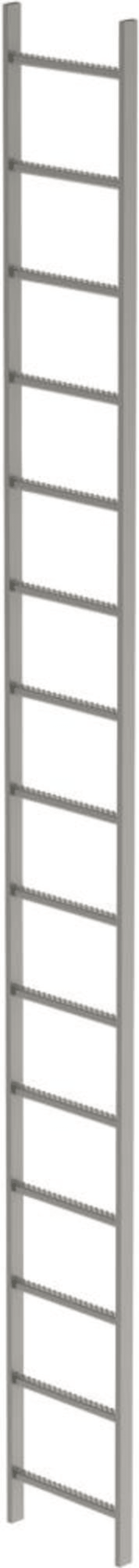 SCHACHTLEITER 15 SPROSSEN L 4,20M B440MM LW 300MM EDELSTAHL V4A 63015