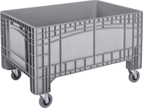 GROSSBEHÄLTER PE FAHRBAR GRAU 354L 1200X800X730MM BODEN/WÄNDE GESCHLO. 2910