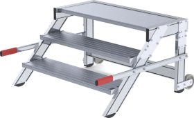 ALU-ARBEITSPODEST FAHRBAR 3 ALU-STUFEN B 1000MM PODESTH. 0,59M ARBEITS.-2,6 50020